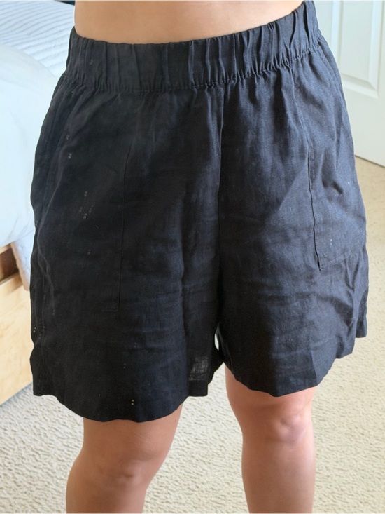 C&C California Pants - C&C California Black High-Waist Linen Shorts